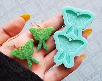 Earring Mold | Double Luna Moth Wings Silicone Mold - Made to order