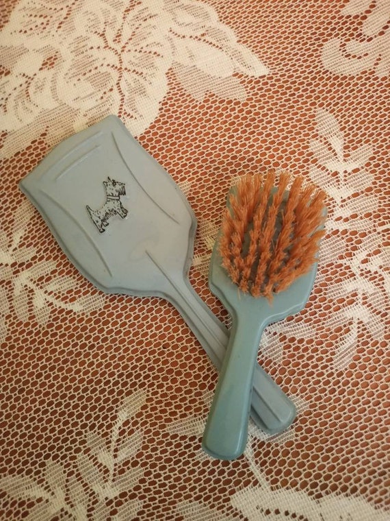 Child's Brush Set Vintage 1930-40's/Celluloid/Scot