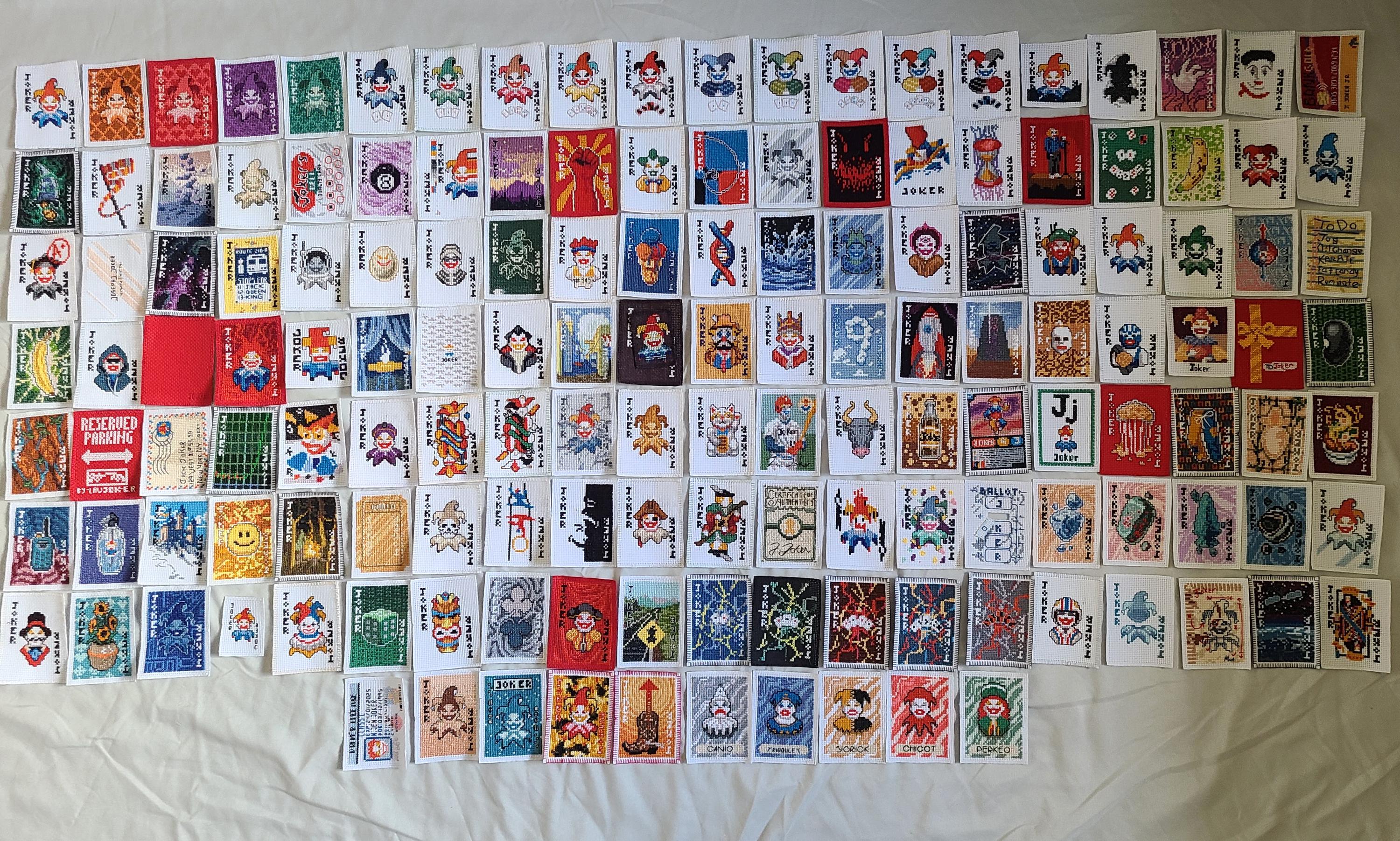 Every Joker in Balatro Cross Stitch Pattern DMC Anchor Tyche