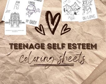 Therapy Coloring Worksheets for Teens | Self Esteem, Confidence & Coping Skills Activities for Kids and Teens