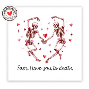 Ich liebe dich bis in den Tod Karte | Valentinstagskarte für Sie, Ihn, Ehemann, Ehefrau, Freund, Freundin, Partner, Bestie, Verlobte, andere Hälfte