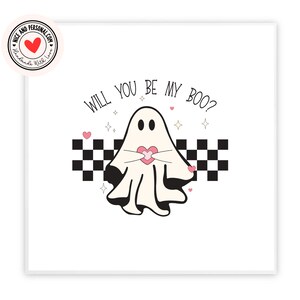 Will You Be My Boo Ghost-kaart | Valentijnsdagkaart voor hem, haar, echtgenoot, vrouw, vriend, vriendin, partner, bestie, verloofde, wederhelft