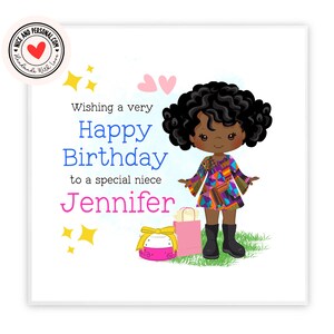 Robe rose en Ankara, Carte d'anniversaire noire | fille noire de Zazzle.be Liste d'envies Vous avez des idées ? Carte de joyeux anniversaire pour elle, fille, amie, soeur, petite-fille, nièce 01