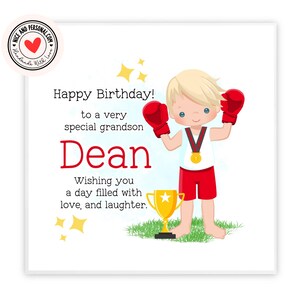 Tarjeta de boxeo, tarjeta deportiva / Felicitaciones, buena suerte, bien hecho, tarjeta de feliz cumpleaños para él, hijo, amigo, hermano, nieto, sobrino
