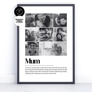 Impresión personalizada con la definición de mamá, regalo para mamá, regalo de hija, impresión con la definición de foto/collage de fotos personalizado, regalo para mamá