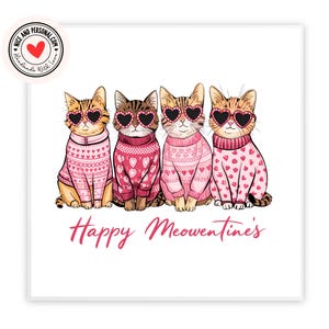 Biglietto di auguri per il gatto Meowentines / Biglietto di San Valentino per lui, lei, marito, moglie, fidanzato, fidanzata, partner, migliore amico, promessa sposa, altra metà