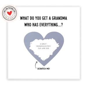 Qu'est-ce qu'on a pour une grand-mère qui a tout | à gratter pour faire-part de grossesse à thème Grossesse | Carte pour mamie, nounou