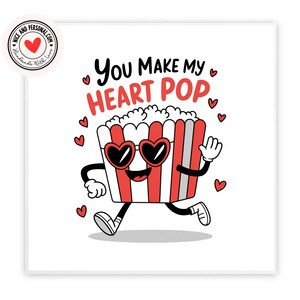Cartão You Make My Heart Pop | Cartão de Dia dos Namorados para Ele, Ela, Marido, Esposa, Namorado, Namorada, Parceiro, Melhor Amigo, Noivo, Outra Metade