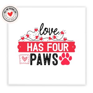 El amor tiene cuatro patas / Tarjeta para perro / Tarjeta para gato / Tarjeta para mascota / Tarjeta para él, ella, esposo, esposa, novio, novia, pareja, mejor amigo, prometido