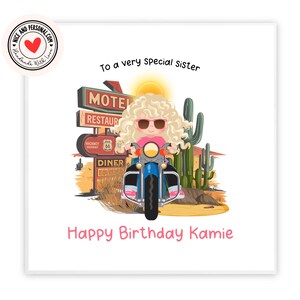 バイクの誕生日カード | 彼女、娘、友人、姉妹、孫娘、姪へのお祝い、幸運を祈る、よくやった、ハッピーバースデーカード