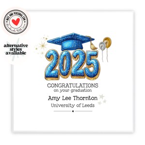 2025 Graduation Card, Personalised Graduation Card for Her, Him, Daughter, Son, Granddaughter, Grandson, Brother, Sister, Graduate, YG03
