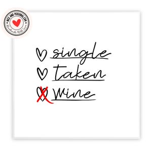 Case à cocher pour un vin | Carte Saint-Valentin pour lui, elle, mari, femme, petit ami, petite amie, partenaire, meilleure amie, fiancé, autre moitié
