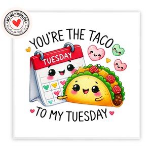 Taco para meu cartão de terça-feira | Cartão de dia dos namorados para ele, ela, marido, esposa, namorado, namorada, parceiro, melhor amigo, noivo, outra metade