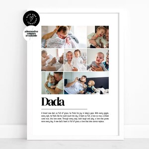 Impresión personalizada de definición de nuevo papá, regalo para nuevo papá, impresión de definición de foto / regalo de collage de fotos personalizado para nuevo papá