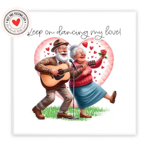 Blijf dansen | Grappige kaart voor ouder stel voor hem, haar, echtgenoot, vrouw, vriend, vriendin, partner, bestie, wederhelft