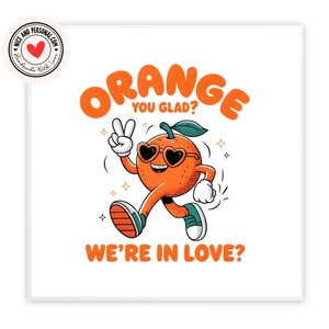 Oranje You Blij We're In Love kaart | Valentijnsdagkaart voor hem, haar, man, vrouw, vriend, vriendin, partner, bestie, verloofde