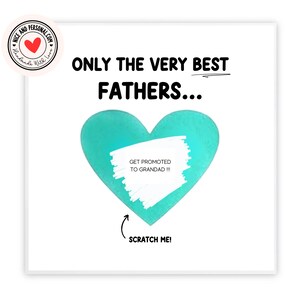 Carte Seuls les meilleurs pères sont promus grand-père | à gratter pour faire-part de grossesse à thème Grossesse | Carte pour papa