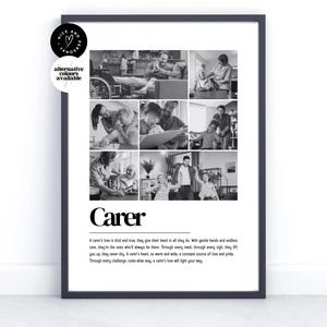 Impresión personalizada con la definición de cuidador, regalo para cuidador, impresión con la definición de foto/regalo de collage de fotos personalizado para él, ella, enfermera, cuidador