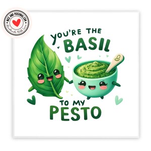 Cartão de Manjericão para o meu Pesto Foodie | Cartão de Dia dos Namorados para Ele, Ela, Marido, Esposa, Namorado, Namorada, Parceiro, Melhor Amigo, Noivo, Outra Metade