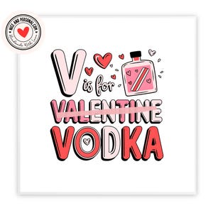 V ist für Wodka Liebe dich Karte | Valentinstagskarte für Sie, Ihn, Ehemann, Ehefrau, Freund, Freundin, Partner, Bestie, Verlobte, andere Hälfte