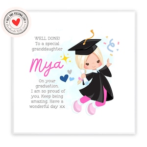 de remise des diplômes pour enfants | Félicitations, bonne chance, bravo, carte pour elle, fille, ami, soeur, petite-fille, nièce, petite fille 02