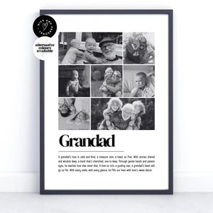 Impresión personalizada de definición de abuelo, regalo para abuelo, impresión de definición de foto / collage de fotos personalizado, regalo para él, abuelo, papá, pops