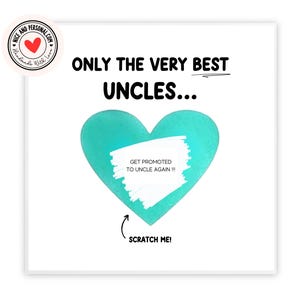 Seuls les meilleurs oncles sont à nouveau promus oncle | à gratter pour faire-part de grossesse à thème Grossesse | Carte pour oncle