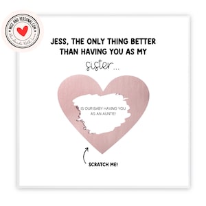 Carte à gratter La seule chose qui vaut mieux, carte à gratter révélation de grossesse, carte à gratter faire-part de grossesse | Carte pour soeur, meilleure amie, elle