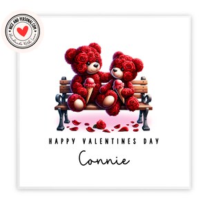 Romantische rozenbeerkaart | Valentijnsdagkaart voor hem, haar, echtgenoot, vrouw, vriend, vriendin, partner, bestie, verloofde, wederhelft 01