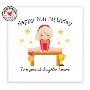 de gymnastique à la poutre | Félicitations, bonne chance, bravo, carte de joyeux anniversaire pour elle, fille, amie, soeur, petite-fille