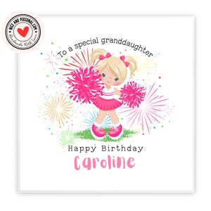 Biglietto di auguri per cheerleader / Congratulazioni, buona fortuna, ben fatto, biglietto di auguri di buon compleanno per lei, figlia, amica, sorella, nipote