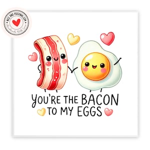 Speck To My Eier Foodie Karte | Valentinstagskarte für Sie, Ihn, Ehemann, Ehefrau, Freund, Freundin, Partner, Bestie, Verlobte, andere Hälfte