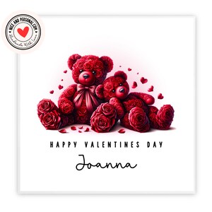 Romantische rozenbeerkaart | Valentijnsdagkaart voor hem, haar, echtgenoot, vrouw, vriend, vriendin, partner, bestie, verloofde, wederhelft 05
