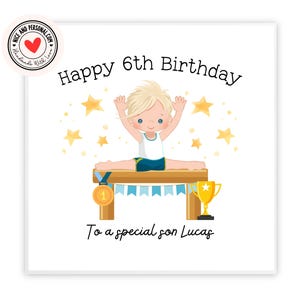Tarjeta de gimnasia con barra de equilibrio / Felicitaciones, buena suerte, bien hecho, tarjeta de feliz cumpleaños para él, hijo, amigo, hermano, nieto, sobrino