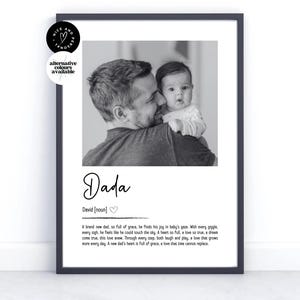 Impresión personalizada de definición de nuevo papá, regalo para nuevo papá, regalo de recuerdo, impresión de definición de foto / regalo de foto personalizado para nuevo papá