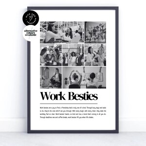 Impresión personalizada de definición de mejores amigos en el trabajo, regalo para el mejor amigo en el trabajo, impresión de definición de foto / regalo de collage de fotos personalizado para un colega