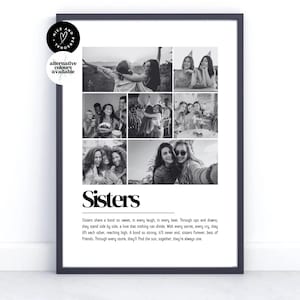 Personalised Sister Definition Print, Sister Print, Gift for Sister, Photo Definition Print | Custom Photo Collage Gift for Her, Sisters