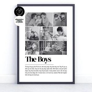 Impresión personalizada de definición de niños, regalo de hijos, impresión de definición de foto / regalo de collage de fotos personalizado para ella, él, mamá, papá, madre