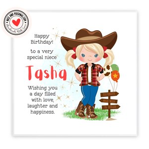 de cow-girl de Zazzle.be Liste d'envies Vous avez des idées ? Félicitations, bonne chance, bravo, carte de joyeux anniversaire pour elle, fille, amie, soeur, petite-fille, nièce 04