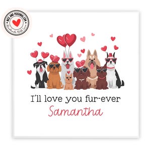 Ich Liebe Dich Fell Ever Hunde | Valentinstagskarte für Sie, Ihn, Ehemann, Ehefrau, Freund, Freundin, Partner, Bestie, Verlobte, andere Hälfte