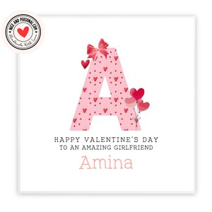 Eerste kaart roze hart | Valentijnsdagkaart voor haar, hem, man, vrouw, vriend, vriendin, partner, bestie, verloofde, wederhelft