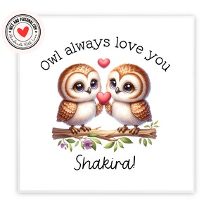 hibou vous aime toujours | Carte de Saint-Valentin pour lui, elle, mari, femme, petit ami, petite amie, partenaire, meilleur ami, fiancé, autre moitié