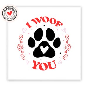 Te quiero mucho / Tarjeta para perro / Tarjeta para gato / Tarjeta para mascota / Tarjeta para él, ella, esposo, esposa, novio, novia, pareja, mejor amigo, prometido