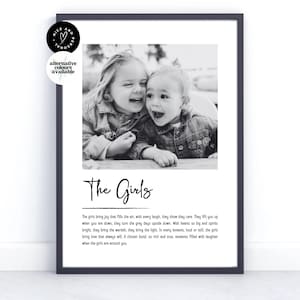 Impresión personalizada de definición de niña, regalo de hijas, recuerdo, impresión de definición de foto / regalo de foto personalizado para ella, él, mamá, papá