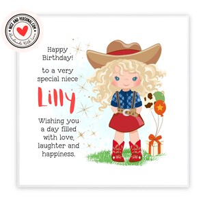 de cow-girl de Zazzle.be Liste d'envies Vous avez des idées ? Félicitations, bonne chance, bravo, carte de joyeux anniversaire pour elle, fille, amie, soeur, petite-fille, nièce 03