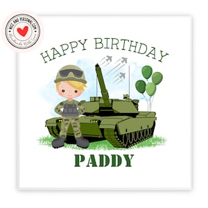 Biglietto dell'esercito, biglietto del soldato / Congratulazioni, buona fortuna, ben fatto, biglietto di buon compleanno per lui, figlio, amico, fratello, nipote, nipote