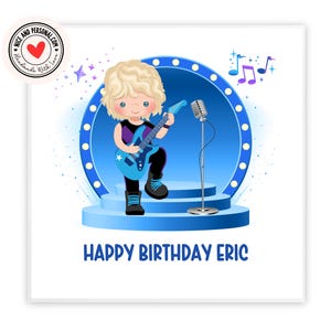 Tarjeta de guitarra, tarjeta de estrella de rock / Felicitaciones, buena suerte, bien hecho, tarjeta de feliz cumpleaños para él, hijo, amigo, hermano, nieto, sobrino