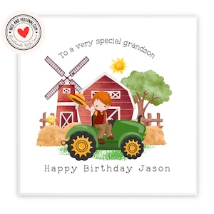 Carte de fermier, Carte de tracteur | Félicitations, bonne chance, bravo, carte de joyeux anniversaire pour elle, lui, fille, fils, petite-fille, petit-fils