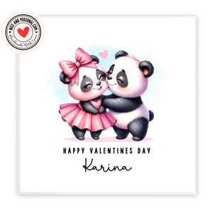 Leuke Panda I Love You-kaart | Valentijnsdagkaart voor hem, haar, echtgenoot, vrouw, vriend, vriendin, partner, bestie, verloofde, wederhelft
