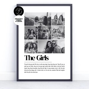 Impresión personalizada de definición de niña, regalo de hijas, impresión de definición de foto / regalo de collage de fotos personalizado para ella, él, mamá, papá
